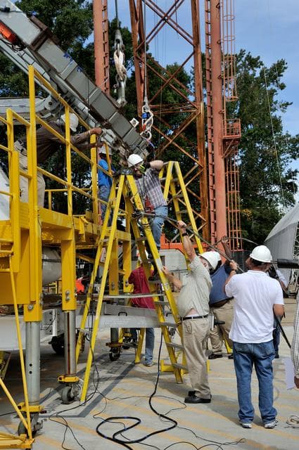 NASA image: Orion SPLASH P1 Test 7 Swing Test at NASA Langley Research Cente