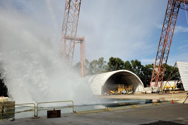 NASA image: Orion SPLASH P1 Test 7 Swing Test at NASA Langley Research Cente