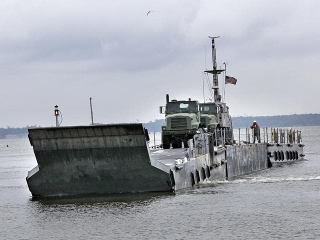 NASA image: The Orion Test Capsule Loaded on a Navy INLS "Improved Navy Ligh