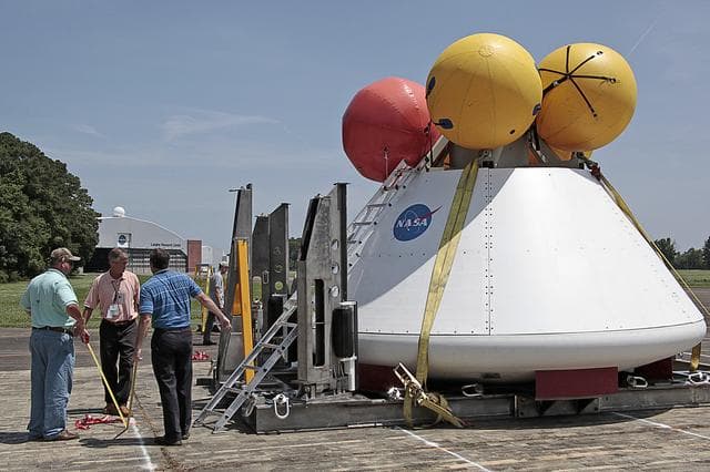 Fit check on the Orion Crew Module at NASA Langley