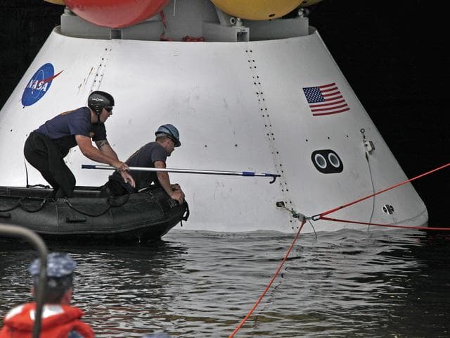 NASA image: NASA and the U.S. Navy conducted a stationary Recovery Test on t