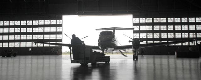 NASA image: The NASA Langley's Beechcraft King Air B200 Aircraft is Towed Th