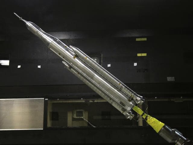 NASA image: Model of the Space Launch System for the Orion Space Capsule is 
