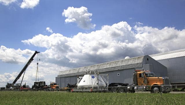 NASA image: Model of the Space Launch System for the Orion Space Capsule is 