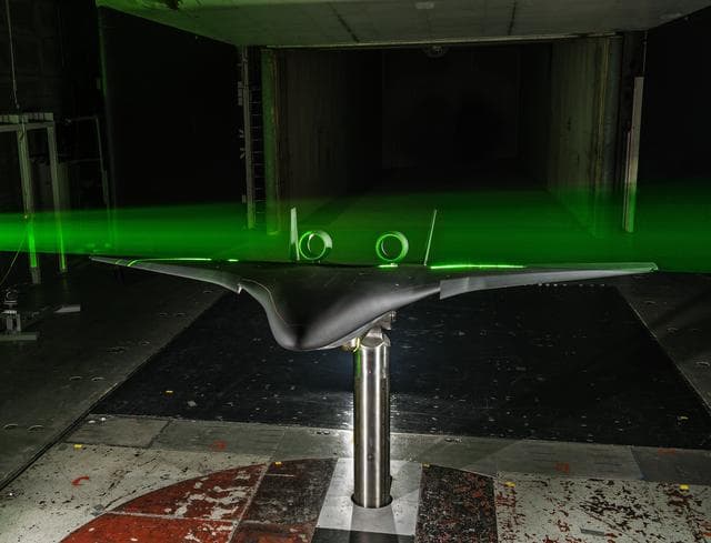 NASA image: Hybrid Wing Body Particle Image Velocimetry Test in LaRC 14x22 F
