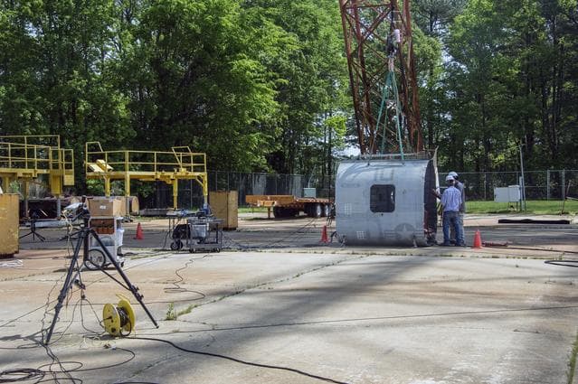 NASA image: TRACT 2 Frame Drop Test AT NASA Langley Research Center's Landin