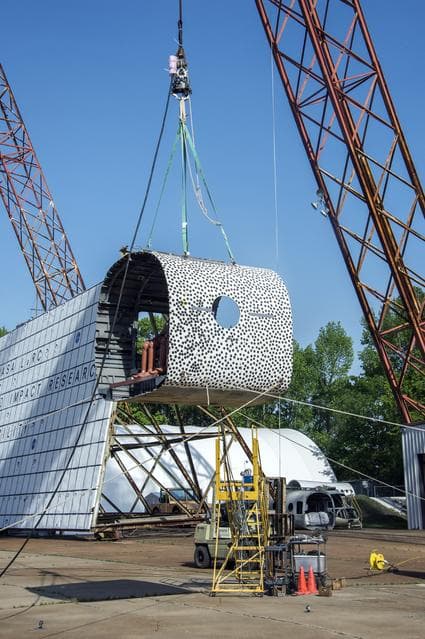 NASA image: TRACT 2 Frame Drop Test AT NASA Langley Research Center's Landin