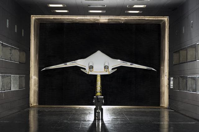 5.75% Scale Boeing BWB-0009G Model in NASA Langley 14x22 Foot Tu