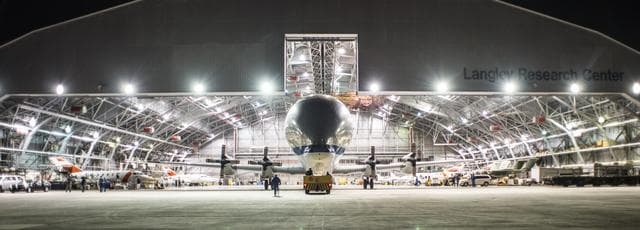 NASA image: Super Guppy arrival and (MBB) Multi-Bay Box Delivery ; Super Gup