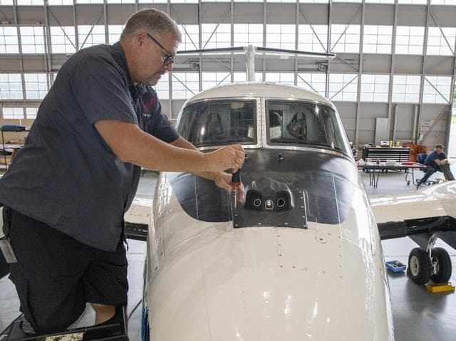 NASA image: Testing of the External Vision System (XVS) Software on the B200 King Air