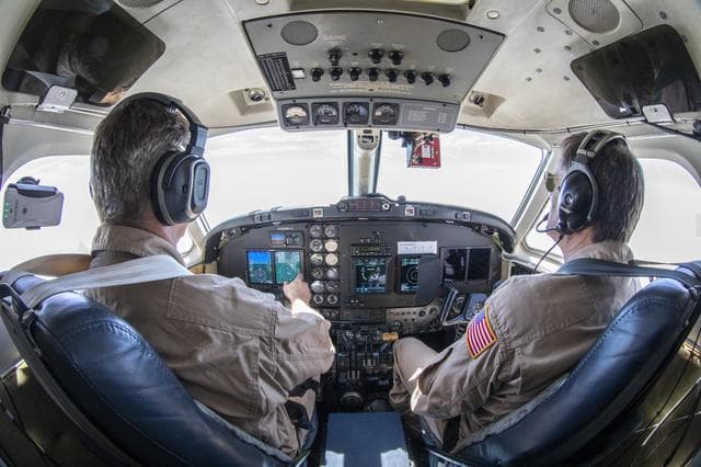 NASA image: Testing of the External Vision System (XVS) Software on the B200 King Air