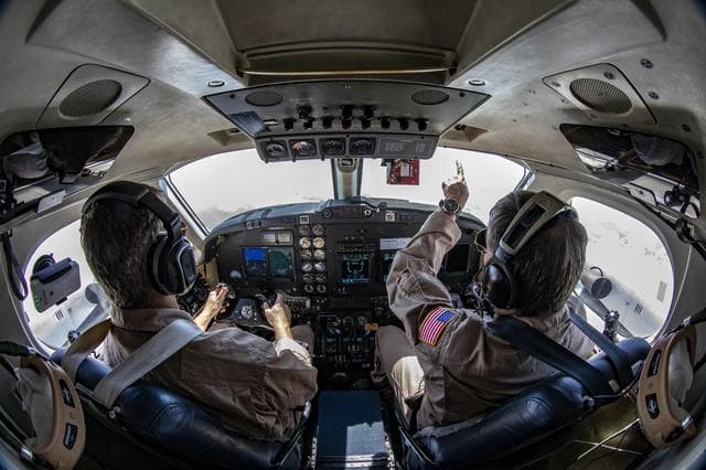NASA image: Testing of the External Vision System (XVS) Software on the B200 King Air