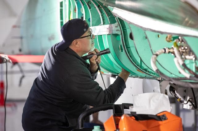 NASA image: Quality Inspection on X-59