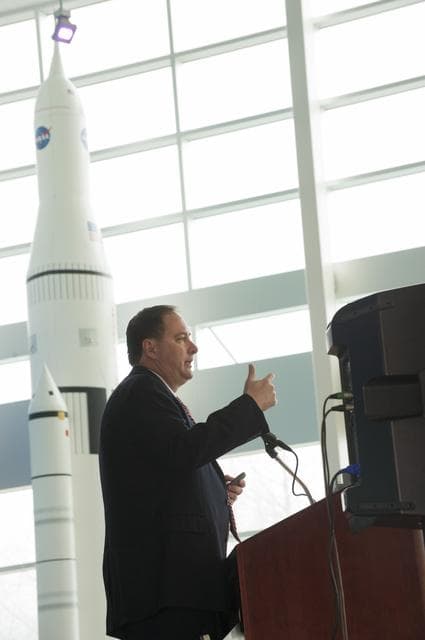 NASA image: Robert Lightfoot, NASA associate administrator, conducts a town hall meeting