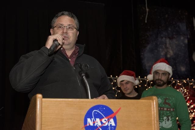 NASA image: Todd May addresses the MSFC workforce at tthe 2015 Holiday Recep