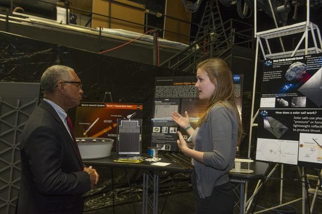 NASA image: CHARLES BOLDEN BRIEFED BY LESLIE MCNUTT