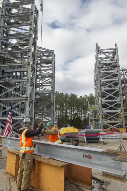 NASA image: TEST STAND 4697 CONSTRUCTION TOP OUT