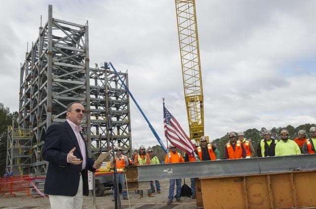 NASA image: TEST STAND 4697 TOP OUT