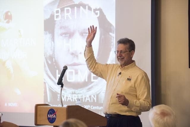 NASA image: JIM GREEN ADDRESSES THE MARSHALL ASSOCIATION
