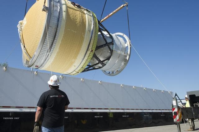 NASA image: INTERIM CRYOGENIC PROPULSION STAGE TEST ARTICLE UNLOADED PRIOR T