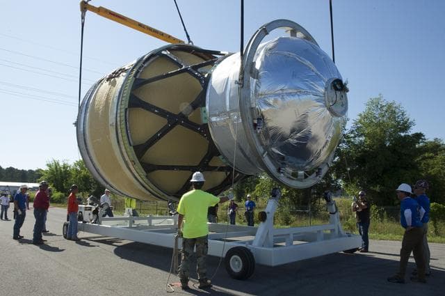 NASA image: INTERIM CRYOGENIC PROPULSION STAGE TEST ARTICLE UNLOADED PRIOR T
