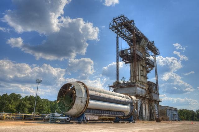 NASA image: SATURN S-1B STAGE (SA-T) WITH PROPULSION AND STRUCTURAL TEST FAC