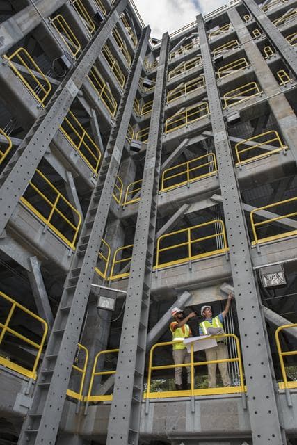 NASA image: NEARING THE END OF CONSTRUCTION ON THE LOX TEST STAND AT MSFC.