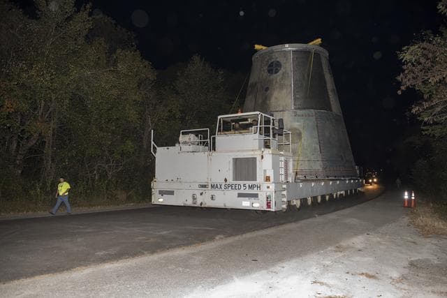 NASA image: LAUNCH VEHICLE STAGE ADAPTER MOVE TO TEST FACILITY