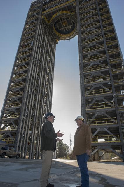 NASA image: ROBERT BOBO AND MIKE NICHOLS AT TEST STAND 4693