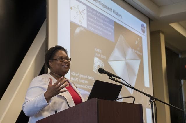 NASA image: Tiffany Lockett speaks at Geek @ Geek event at Aegis Technologie