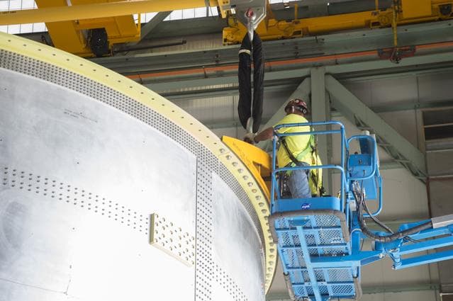 NASA image: Pegasus delivers SLS engine section
