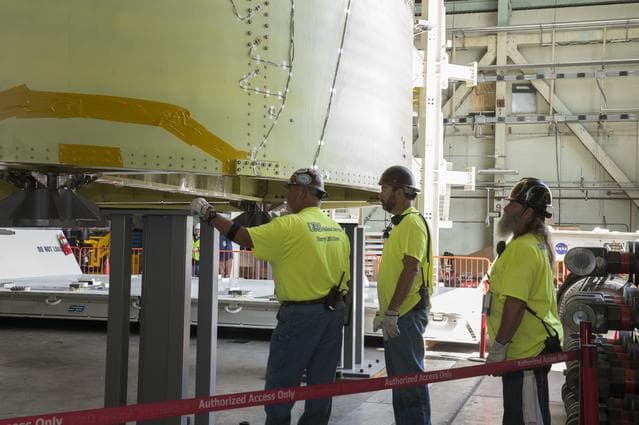 NASA image: Pegasus delivers SLS engine section