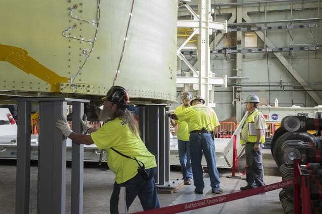 NASA image: Pegasus delivers SLS engine section