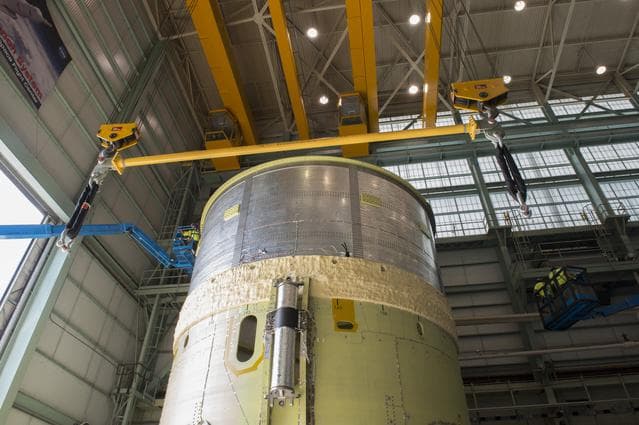 NASA image: Pegasus delivers SLS engine section