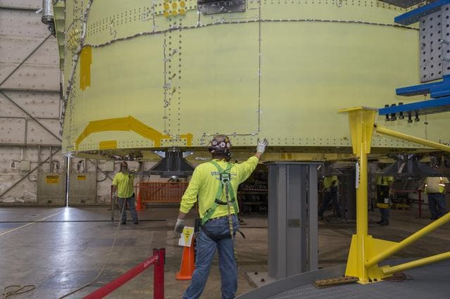 NASA image: Pegasus delivers SLS engine section