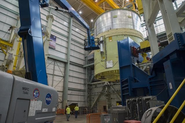 NASA image: Pegasus delivers SLS engine section