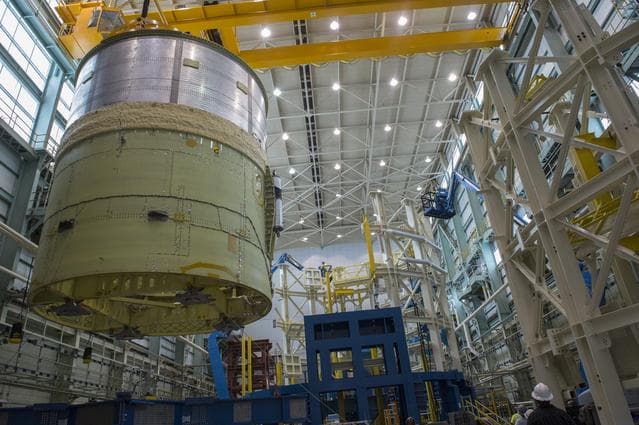 NASA image: Pegasus delivers SLS engine section