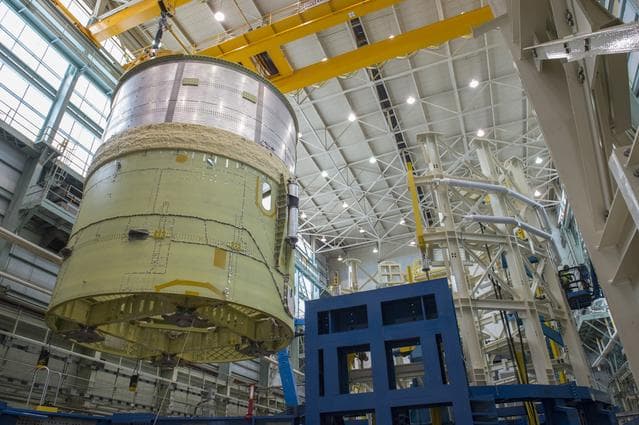 NASA image: Pegasus delivers SLS engine section