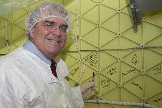 NASA image: Congressman John Culberson signs the Orion Stage Adapter