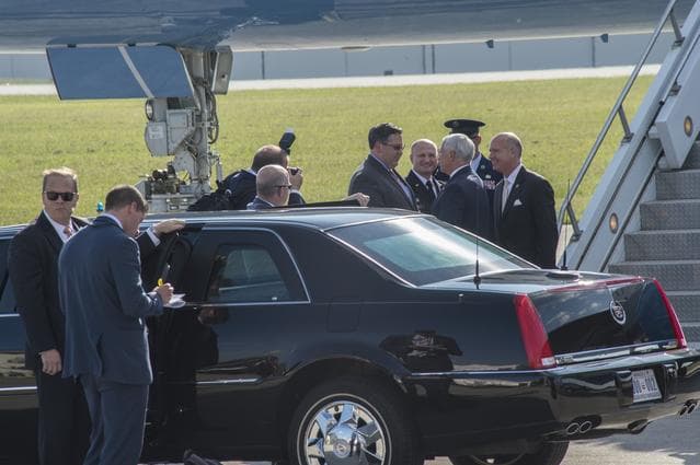 NASA image: Vice President Mike Pence and Congressman Robert Aderholt arrive