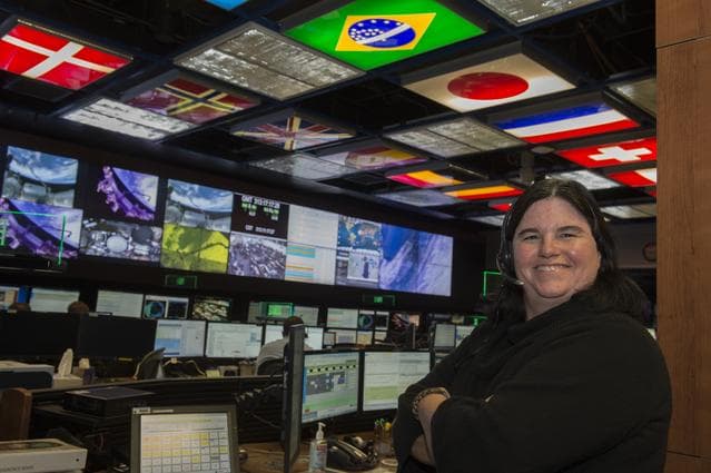 NASA image: Penny Pettigrew in the Payload Operations Integration Center