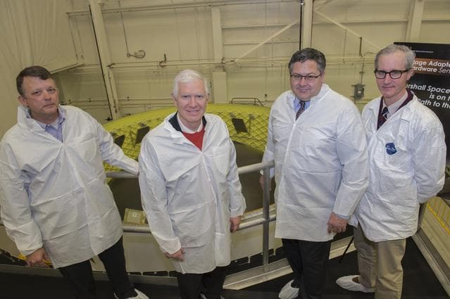 NASA image: Congressman Mo Brooks views Orion Stage Adapter, (OSA), flight h