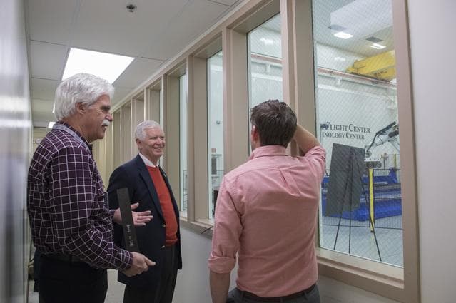 NASA image: Congressman Mo Brooks views Orion Stage Adapter, (OSA), flight h