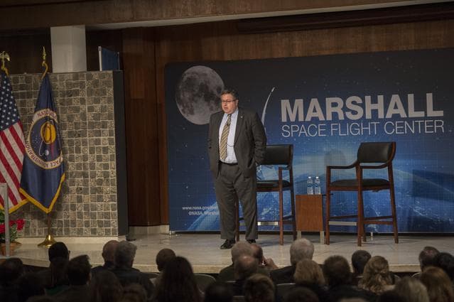 MSFC Director Todd May conducts All Hands meeting with Marshall Personnel following State of NASA address by Acting NASA Administrator Robert Lightfoot