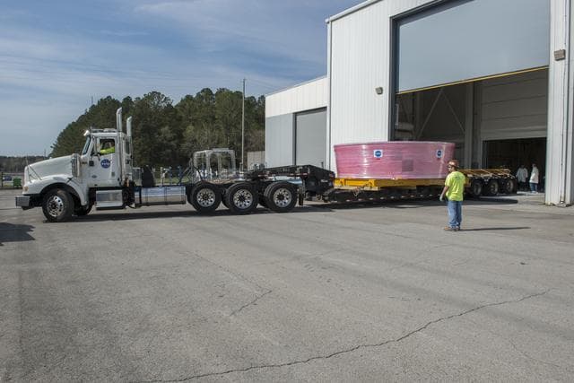 NASA image: Orion Stage Adapter move to Redstone Airfield