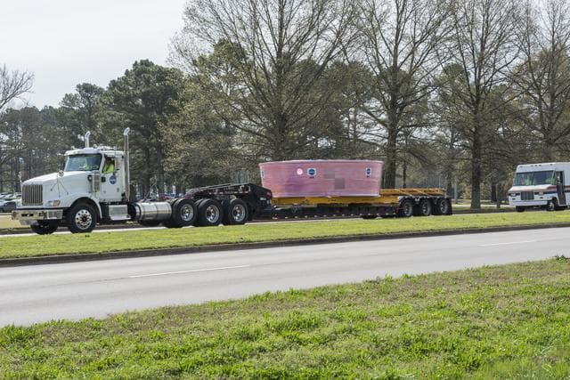 NASA image: Orion Stage Adapter move to Redstone Airfield