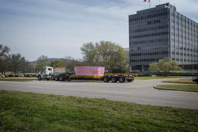 NASA image: Orion Stage Adapter move to Redstone Airfield