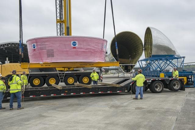 NASA image: Orion Stage Adapter move to Redstone Airfield