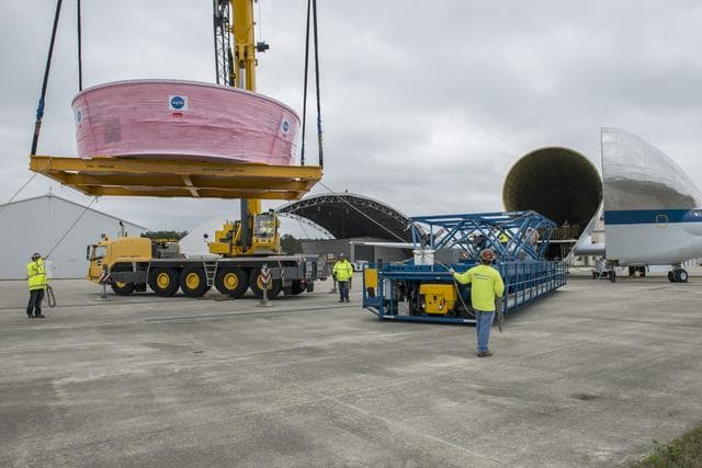 NASA image: Orion Stage Adapter move to Redstone Airfield