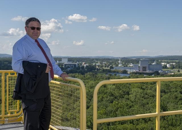 NASA image: Todd May on top of SLS Test Stand 4693, view looking North